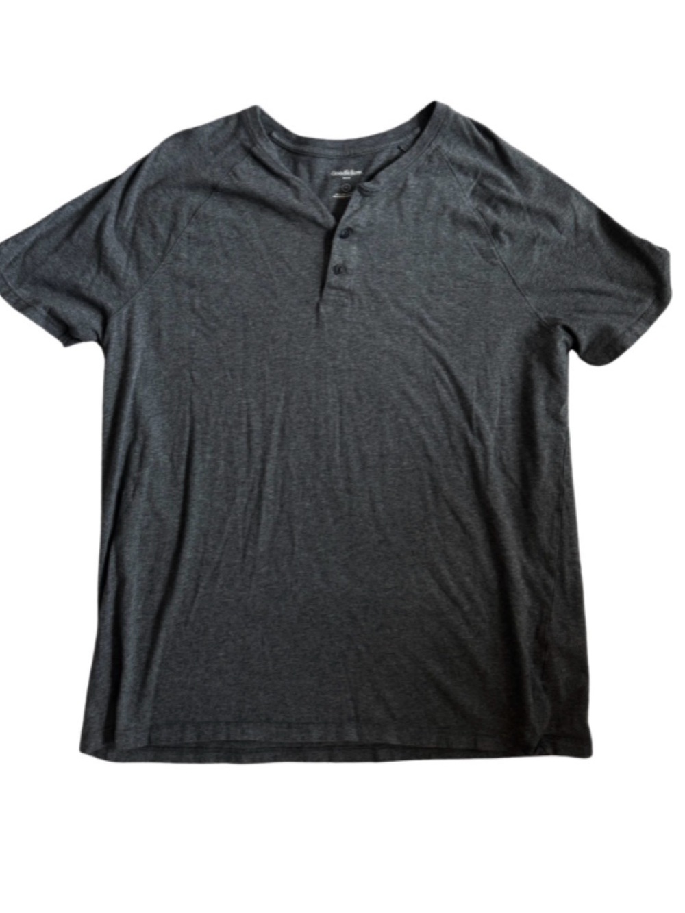 Men's Dark Gray Henley Short Sleeve Shirt Goodfellow
